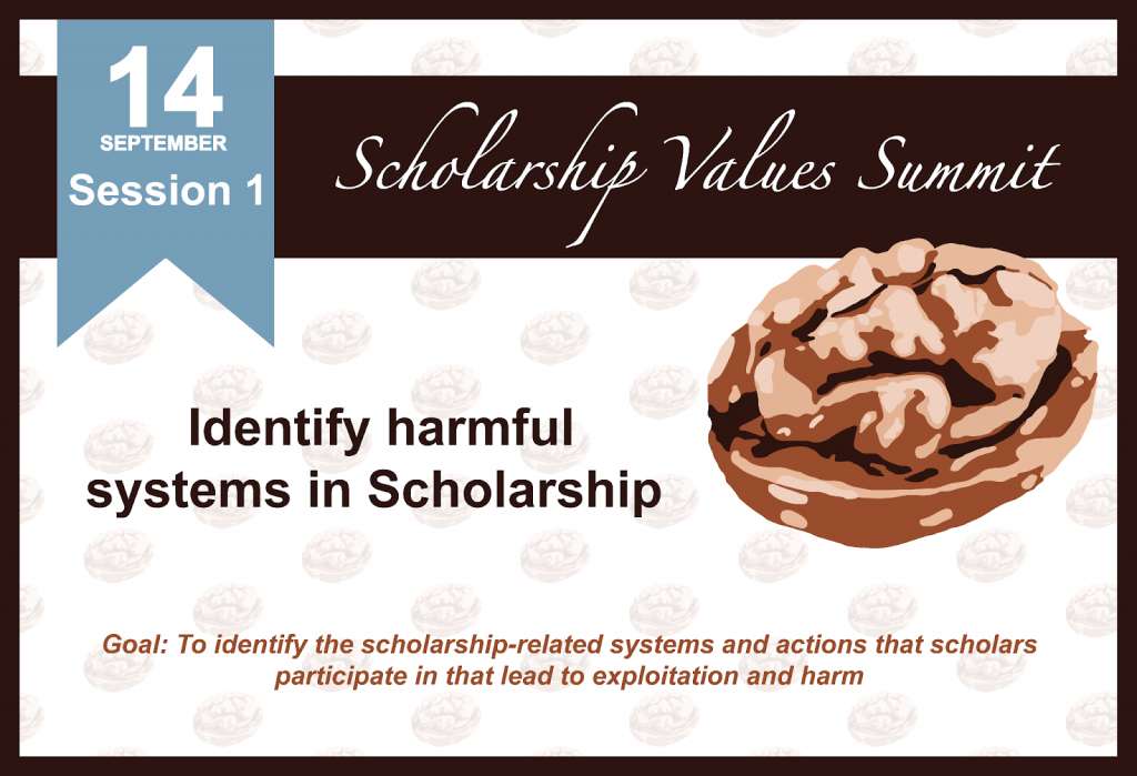 Image the title card for the Session 1 of the Scholarship Values Summit